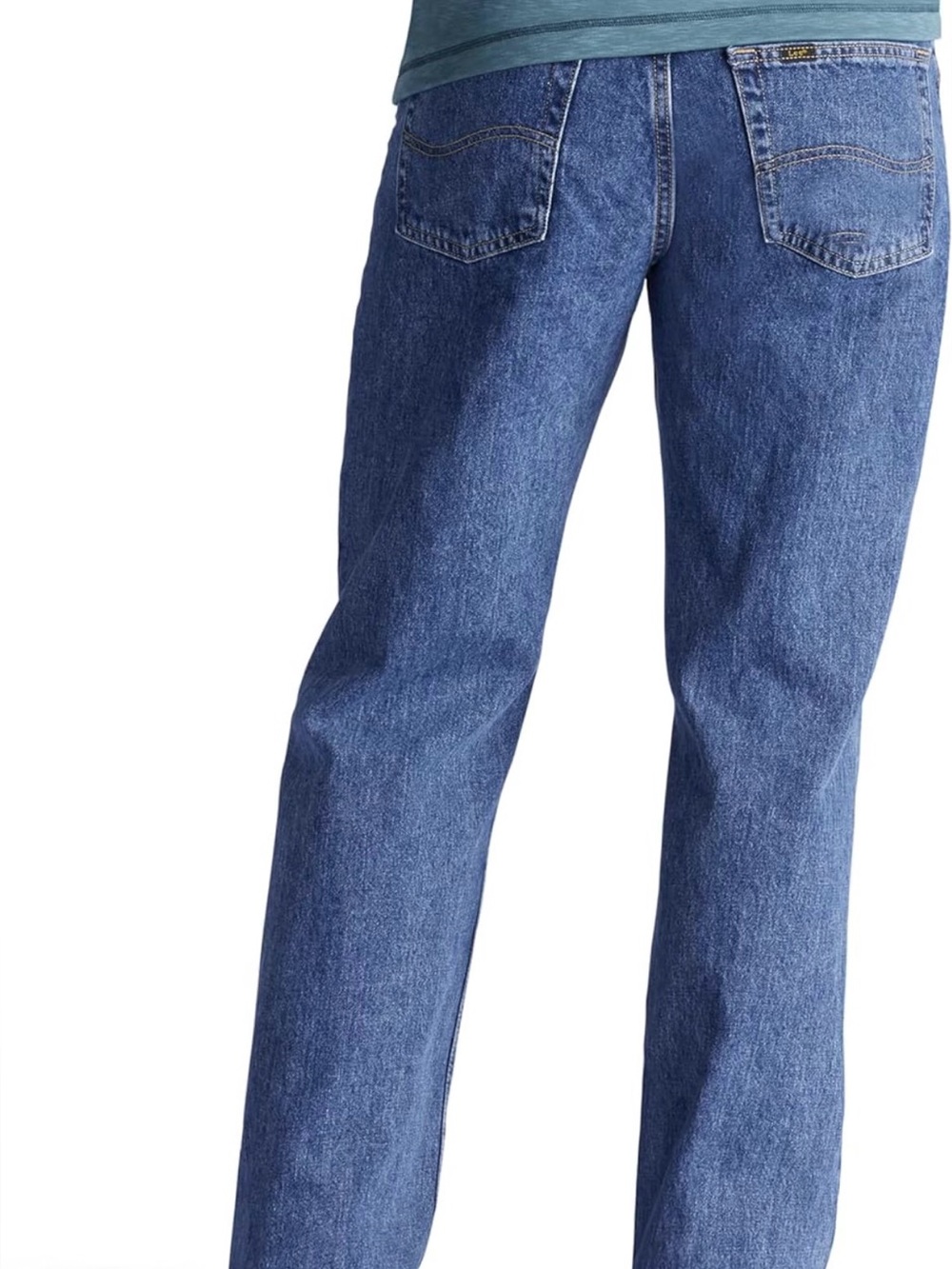 Lee Men's Relaxed fit Straight-Leg Medium Stone Blue Jeans - 34WX34L